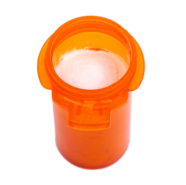 Medication in an orange vial